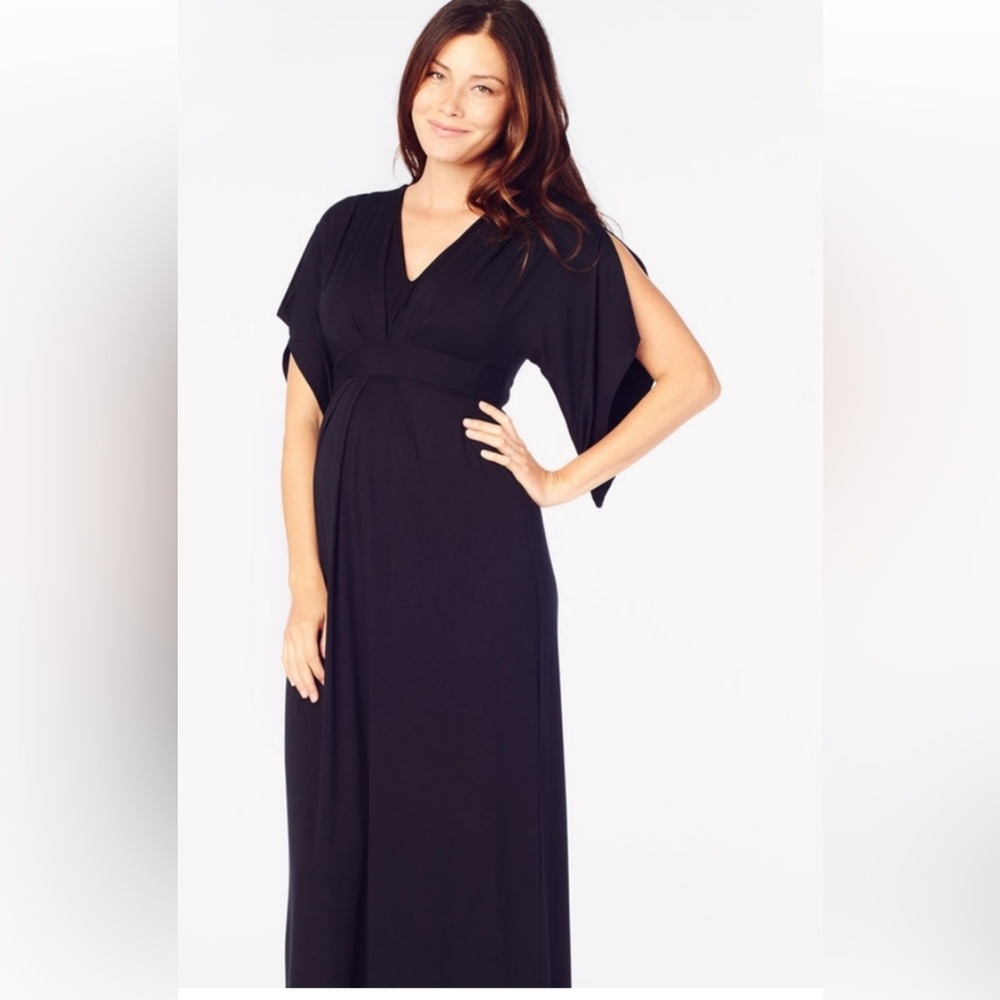 NWT Ingrid and Isabel Maternity Kimono Maxi Dress in Navy size Medium